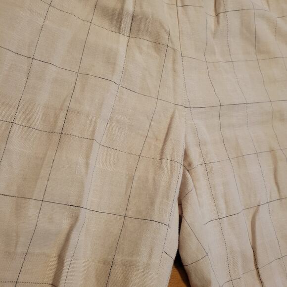 Zara Beige Black Square Patterned Womans Medium Business Casual Pants - Picture 3 of 6